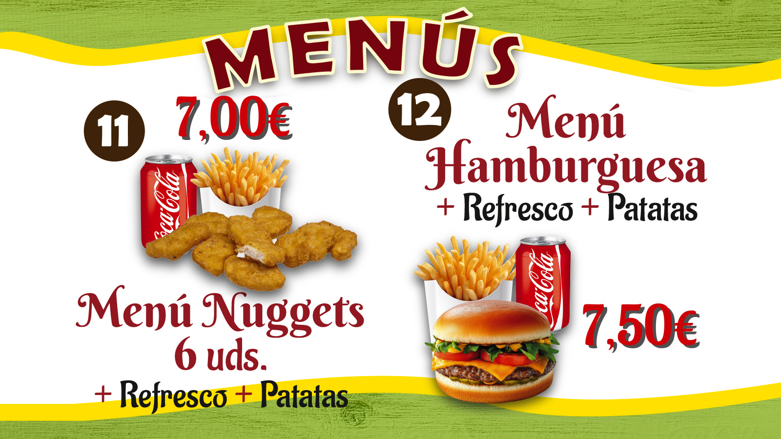 Menús 11 y 12 Zurich Kebab